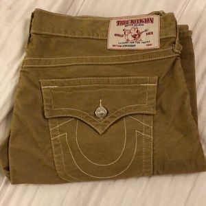 True Religion straight leg Corduroy Tan